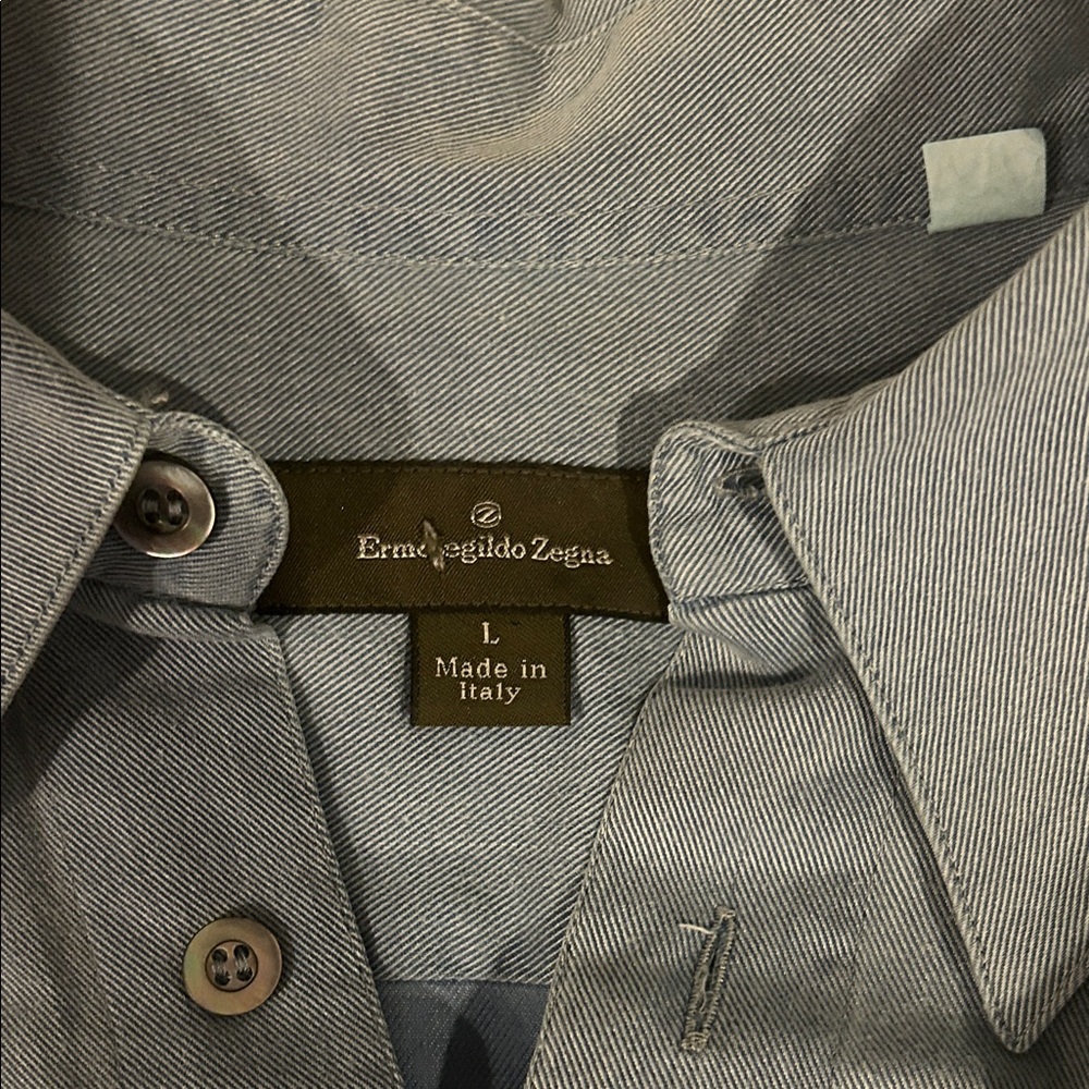 Ermenegildo Zegna Blue Pinstripe Shirt